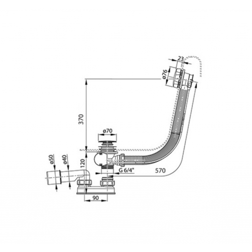 Слив-перелив для ванны п/автомат Ravak хром X01305